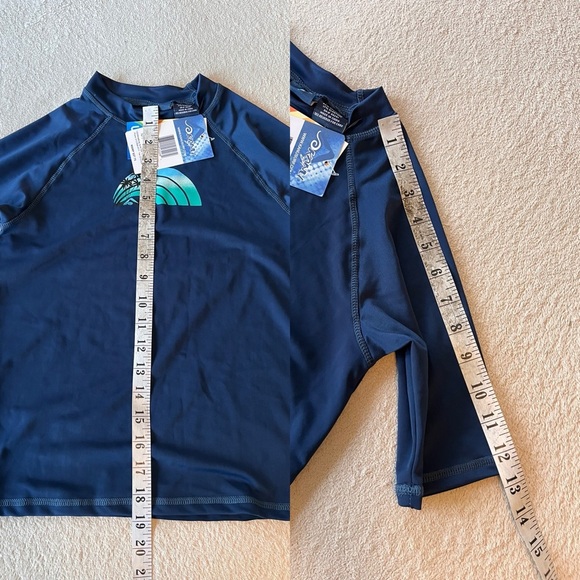 NWT Kanu Surf Boys Rashguard Swim Shirt 12 Navy UPF 50+ - Picture 8 of 9